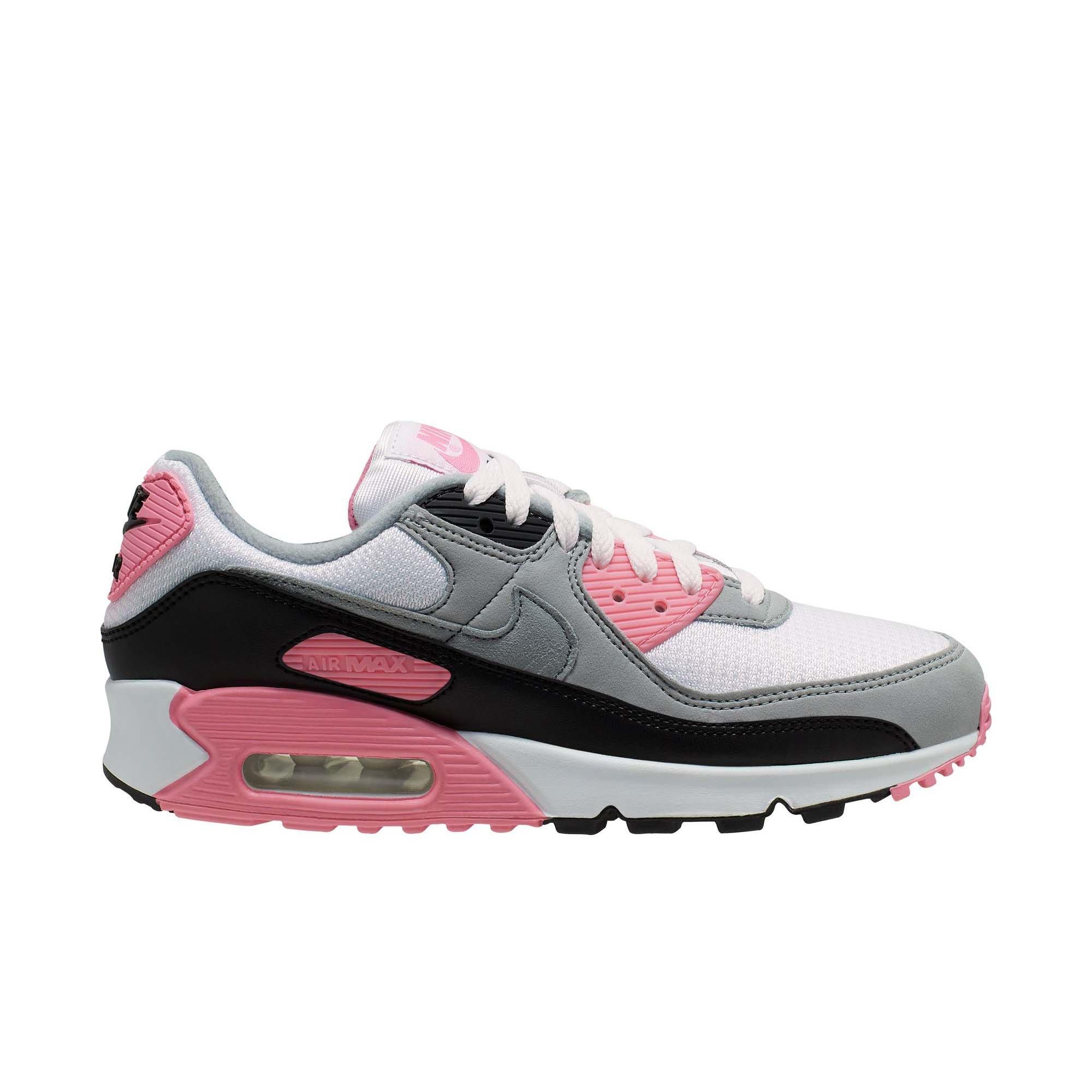 Nike Air Max 90 "White/Particle Grey/Rose/Black" Women's Shoe - WHITE/PINK